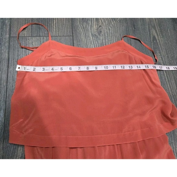 NWT Madewell 100% Silk Overlay Cami Dress Burnt Orange Sleeveless Dress Size 2 - Picture 8 of 9